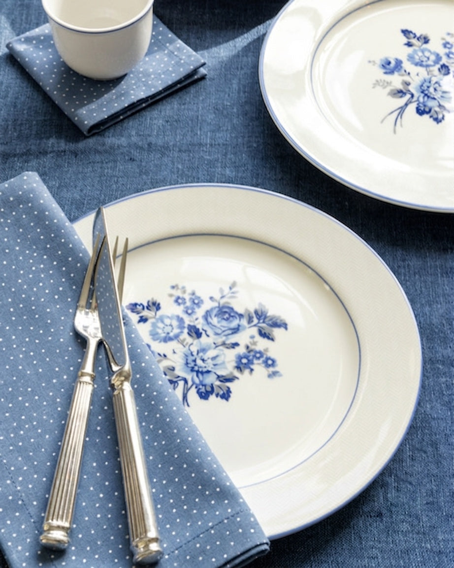 Baumwollstoff Tupfen Blau