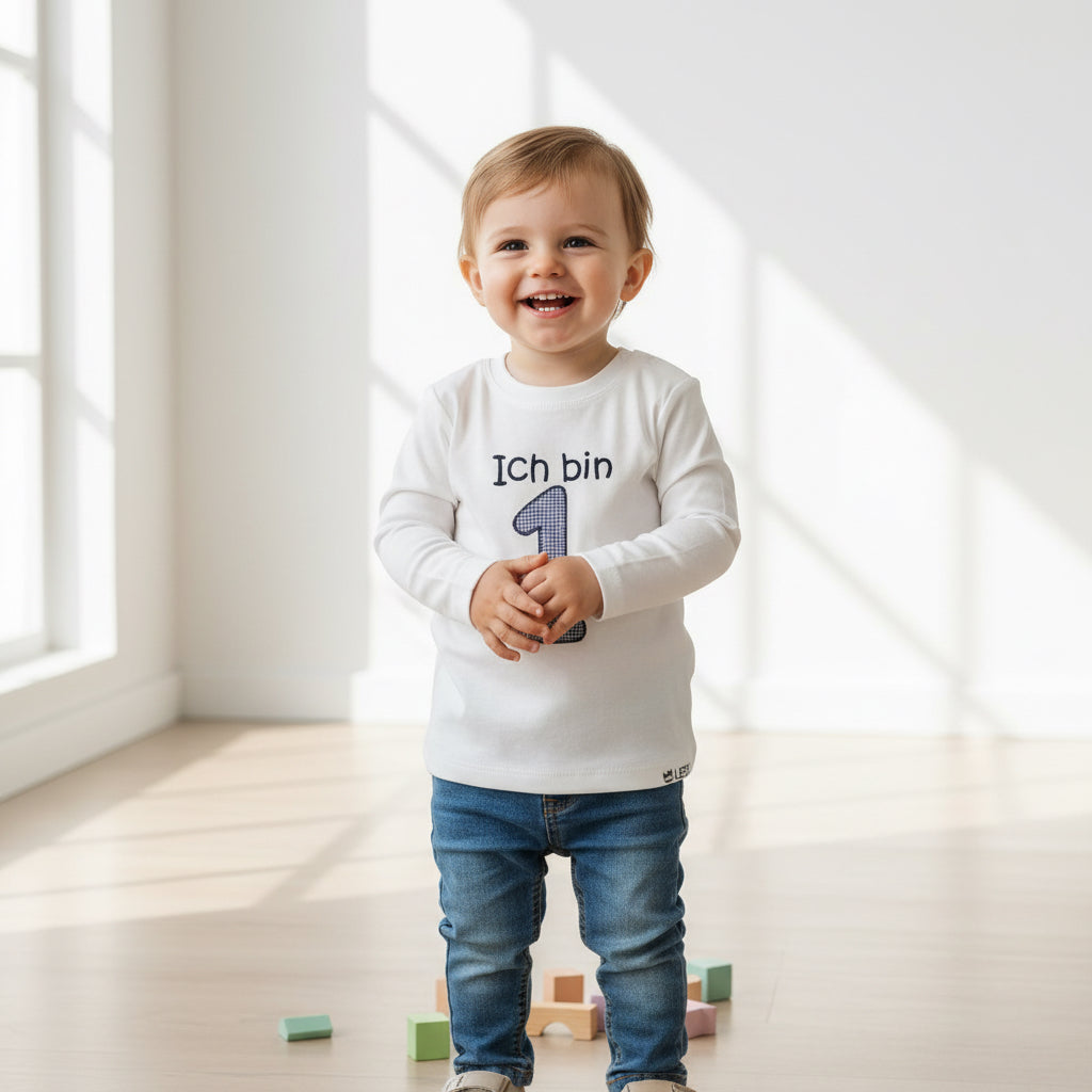 Shirt Weiß / Blau Karo