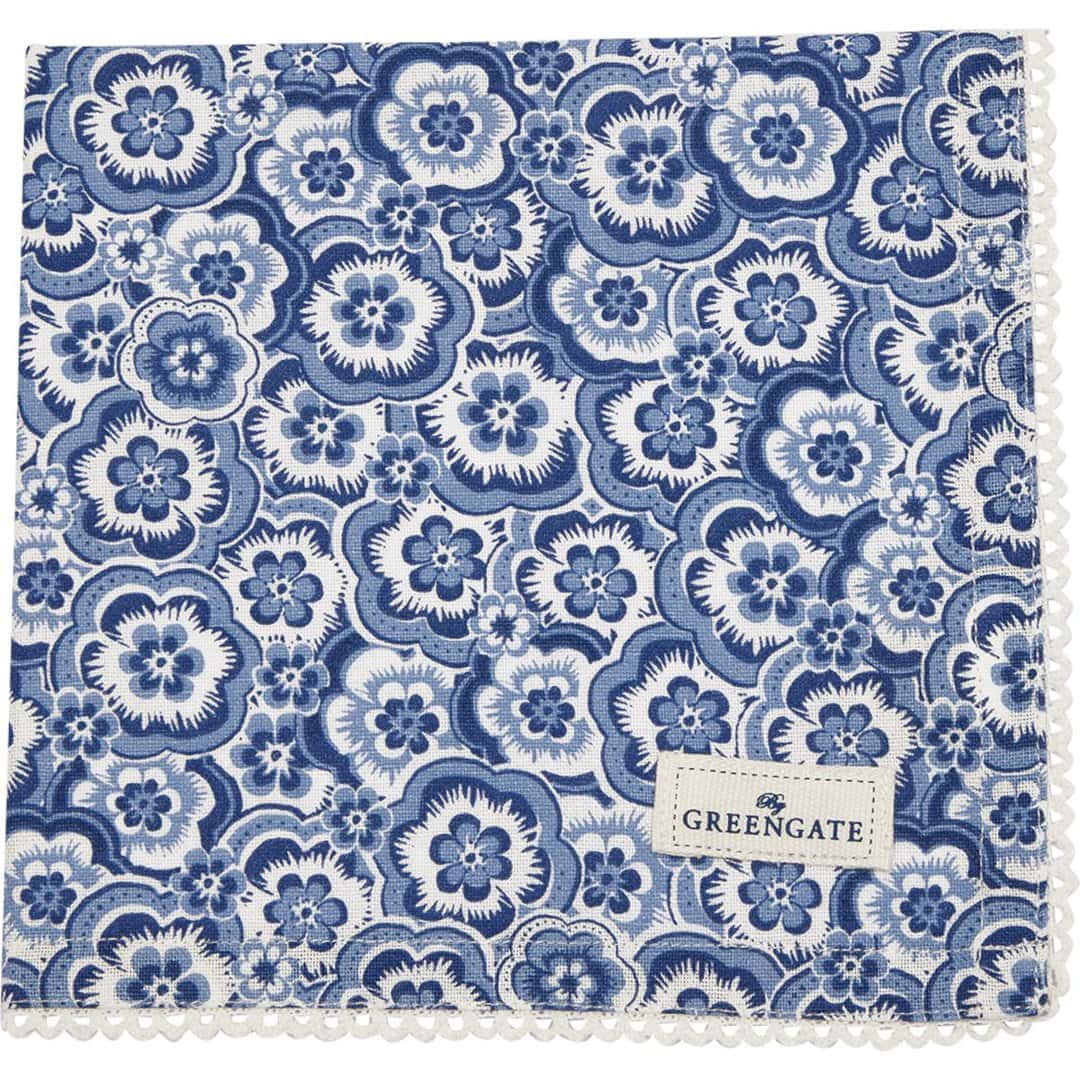 Stoffserviette mit Spitze Selma Dusty Blue