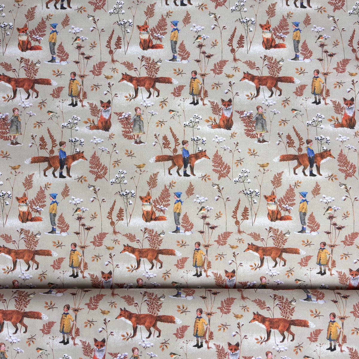 Baumwollstoff „Fuchs & Waldkinder“