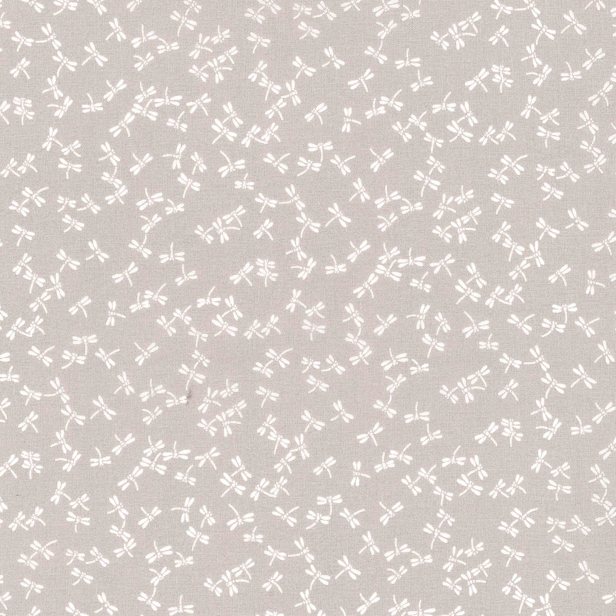 Baumwollstoff Kyoto – Libellen Taupe