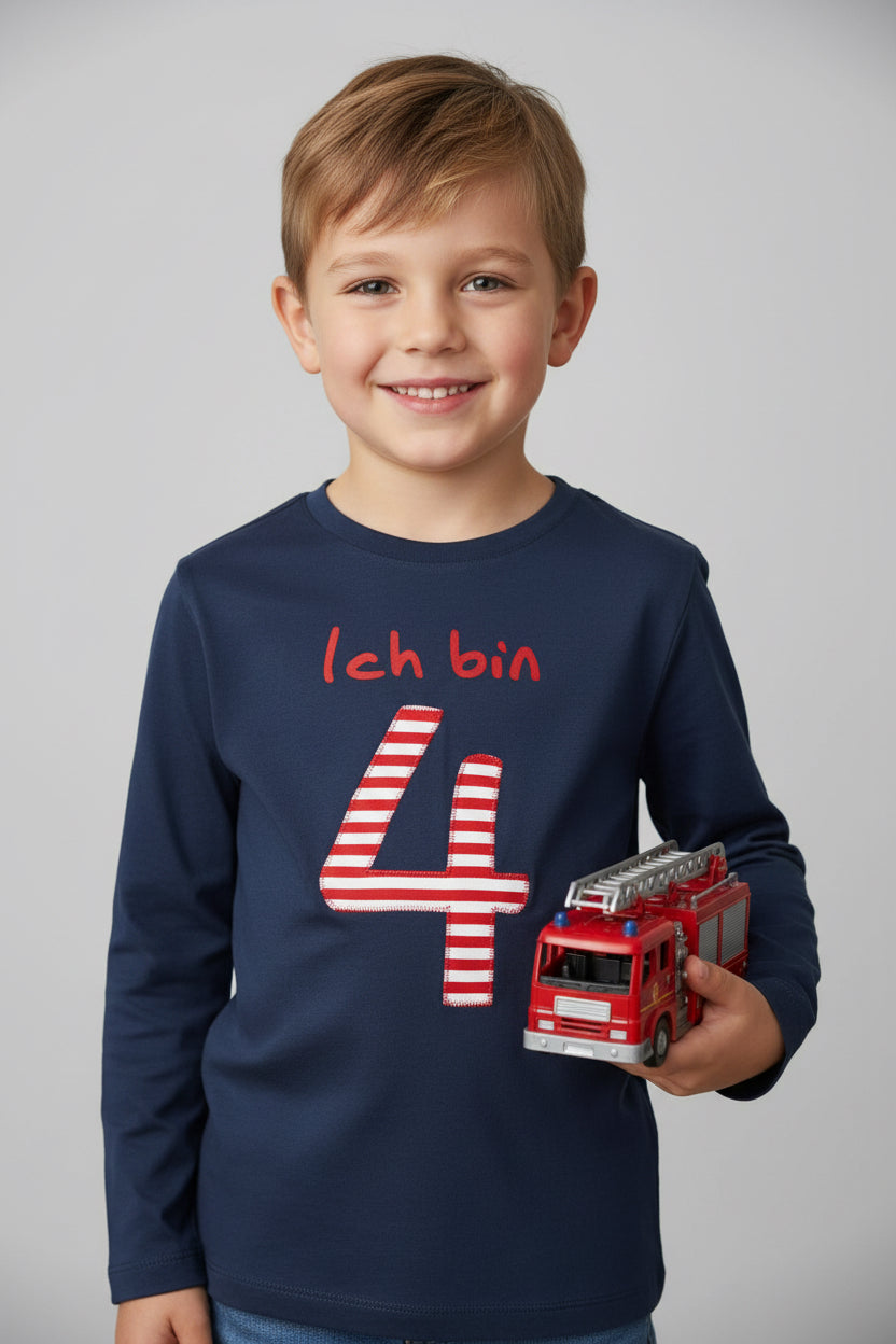 Shirt Dunkelblau / Rot
