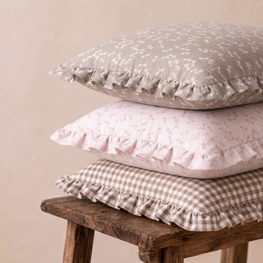 Baumwollstoff Kyoto – Libellen Taupe