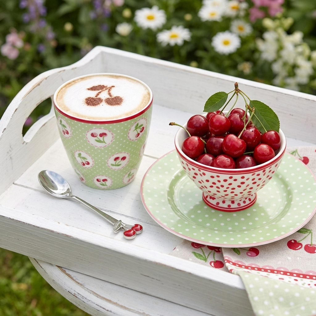 Latte cup Becher Cherry berry pale Green