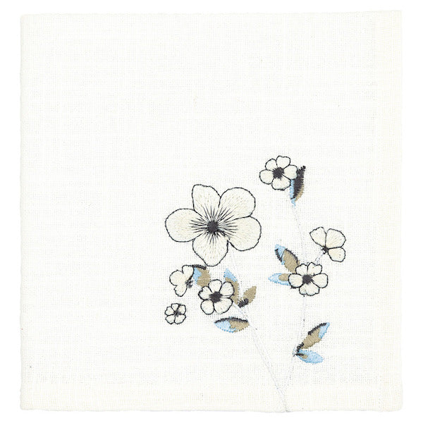 Stoffserviette mit Stickerei Aubrey White