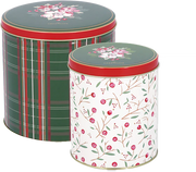 GreenGate Blechdosen Dagmar Check Green – 2er-Set
