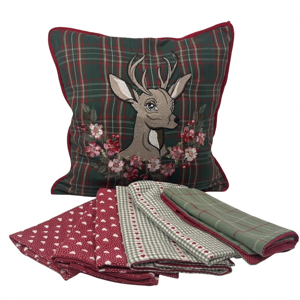 Greengate Kissenbezug Dagmar Deer Green