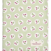 GreenGate Tischdecke Cherry Berry Pale Green (150 x 150 cm)