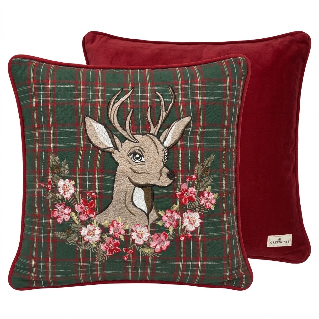 Greengate Kissenbezug Dagmar Deer Green