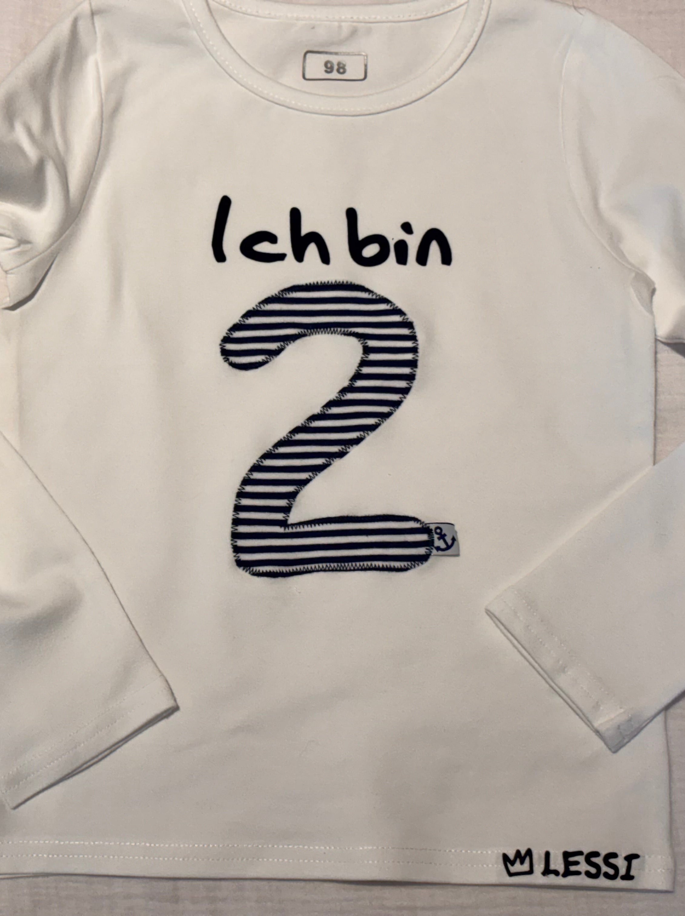 Shirt Weiss / Dunkelblau Streifen