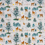 Baumwollstoff „Winterwald & Waldtiere“