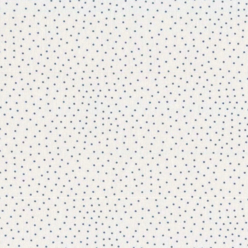 Baumwollstoff Capri Tupfen, weiß-blau