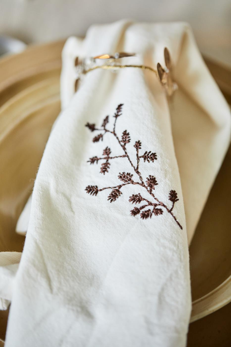 Ib Laursen Stoffserviette mit Stickerei