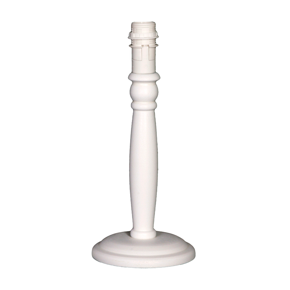 Weißer Lampenfuß Lilly mit schlanker, geschwungener Form und E14-Fassung