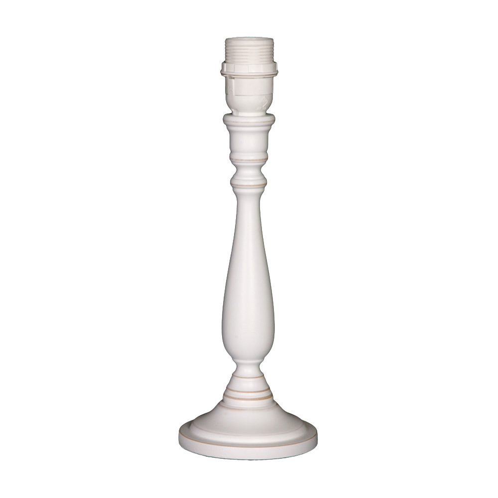 Antikweißer Lampenfuß Lisa, ca. 33 cm hoch, mit E27-Fassung