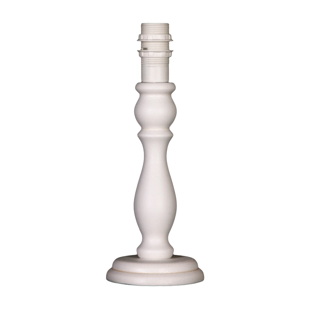 Kleiner weißer Lampenfuß Nelly, ca. 24 cm hoch, mit E14-Fassung