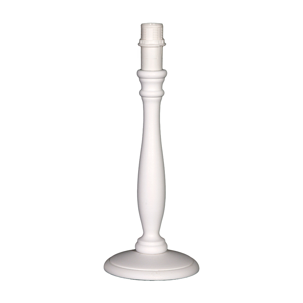 Weißer Lampenfuß Svea, 31 cm hoch, mit E14-Fassung